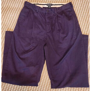 Vintage Men's Polo Jeans Company Classic Navy Chinos Pleated Khaki Waist 34/32